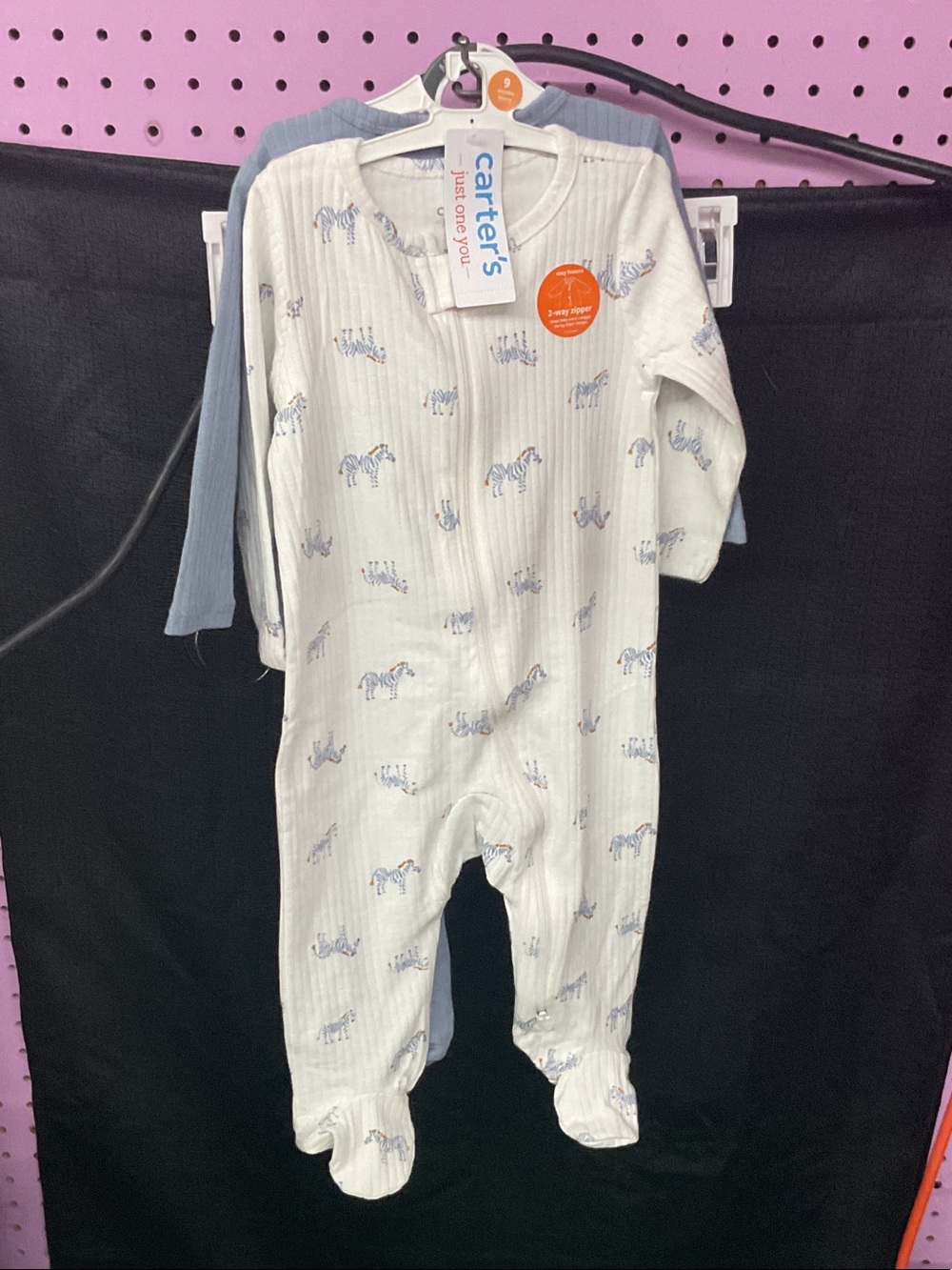 Carter's white and blue 2 piece sleeper set
